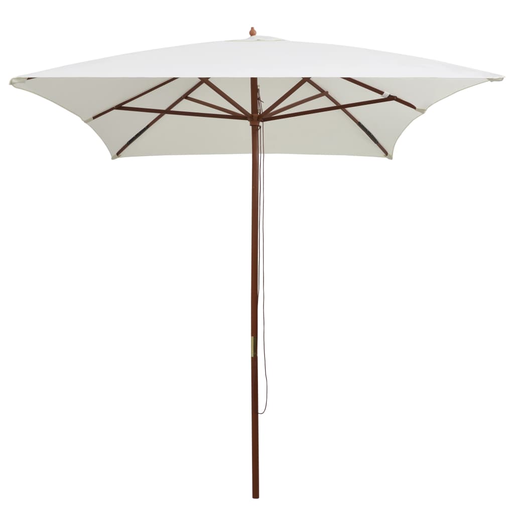 Ombrellone 200x300 cm Palo in Legno Bianco Crema | homemem39