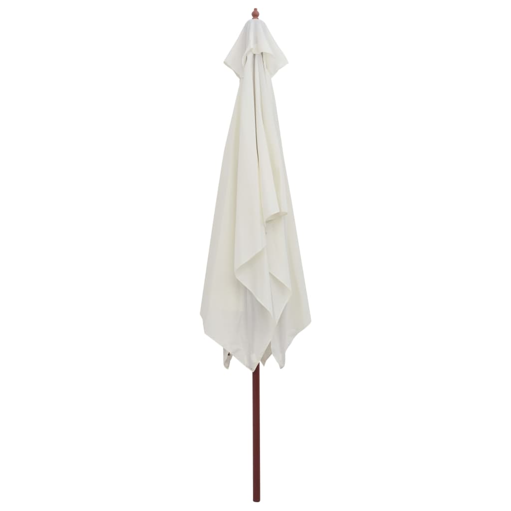 Ombrellone 200x300 cm Palo in Legno Bianco Crema | homemem39