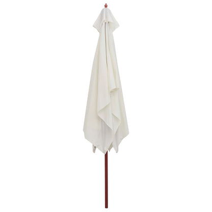 Ombrellone 200x300 cm Palo in Legno Bianco Crema