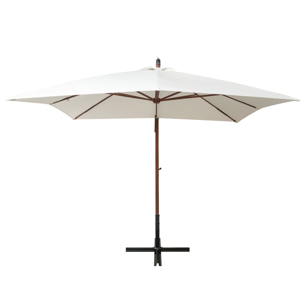 Ombrellone Pensile 300x300 cm Palo in Legno Bianco | homemem39
