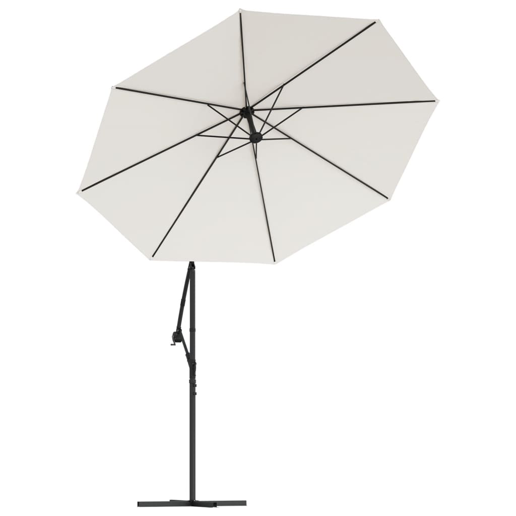 Ombrellone Pensile con Luci LED 300 cm Sabbia Palo in Metallo | homemem39