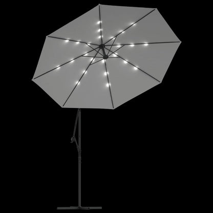 Ombrellone Pensile con Luci LED 300 cm Sabbia Palo in Metallo | homemem39