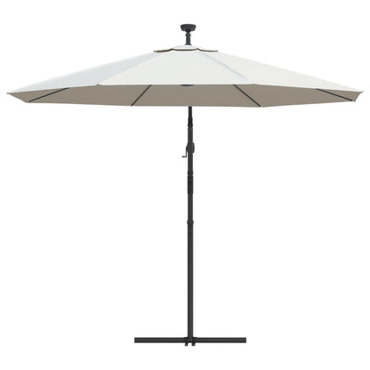 Ombrellone Pensile con Luci LED 300 cm Sabbia Palo in Metallo | homemem39
