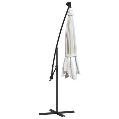 Ombrellone Pensile con Luci LED 300 cm Sabbia Palo in Metallo | homemem39