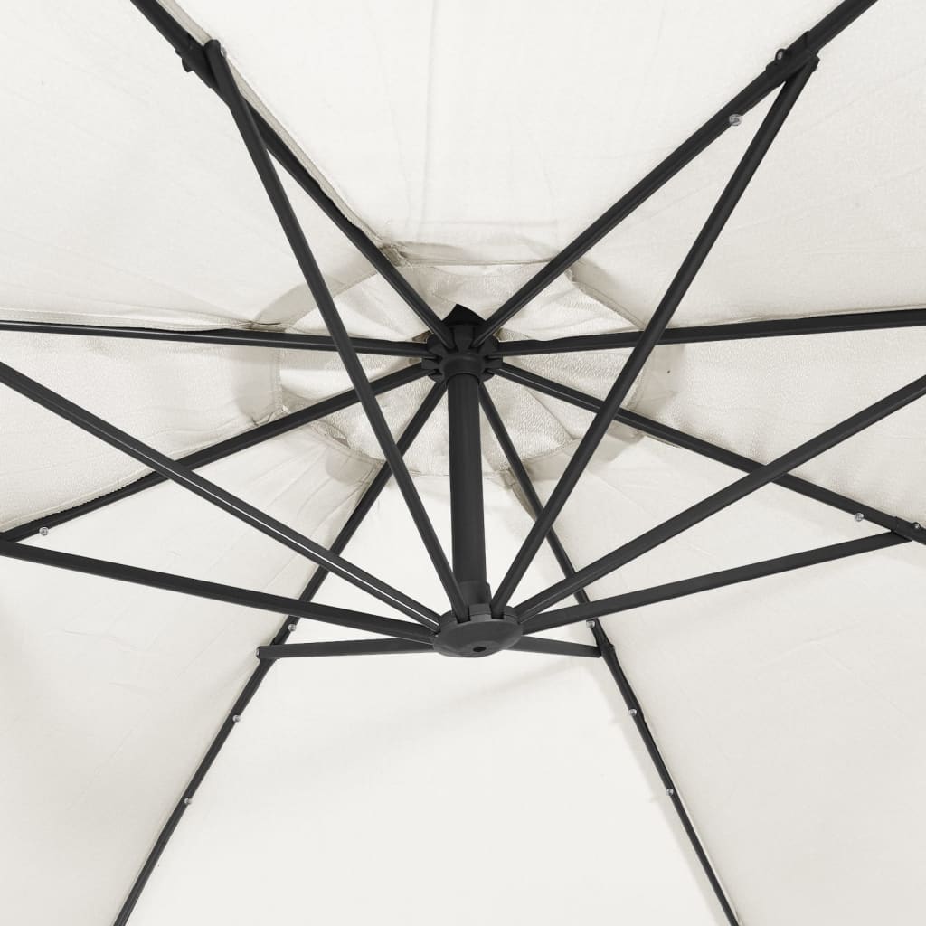Ombrellone Pensile con Luci LED 300 cm Sabbia Palo in Metallo | homemem39