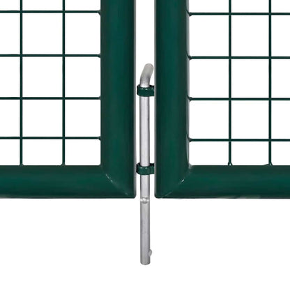 Cancello per Recinzione in Acciaio 300x125 cm Verde | homemem39