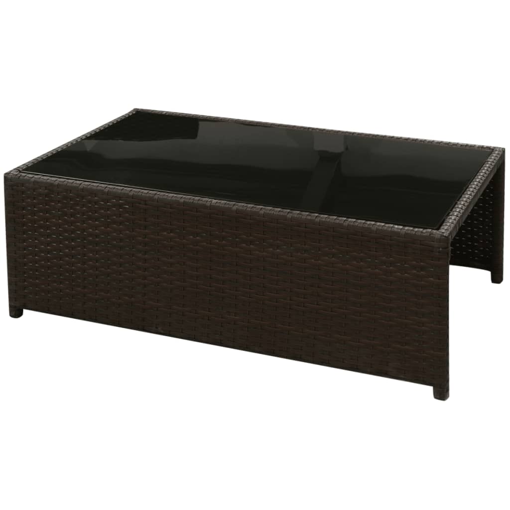 Set Divani da Giardino 8 pz con Cuscini in Polyrattan Marrone - homemem39