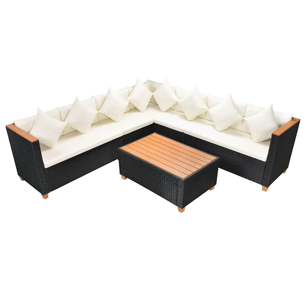 Set Divani da Giardino 5 pz con Cuscini in Polyrattan