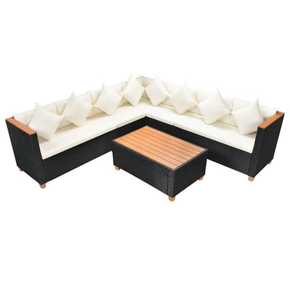 Set Divani da Giardino 5 pz con Cuscini in Polyrattan