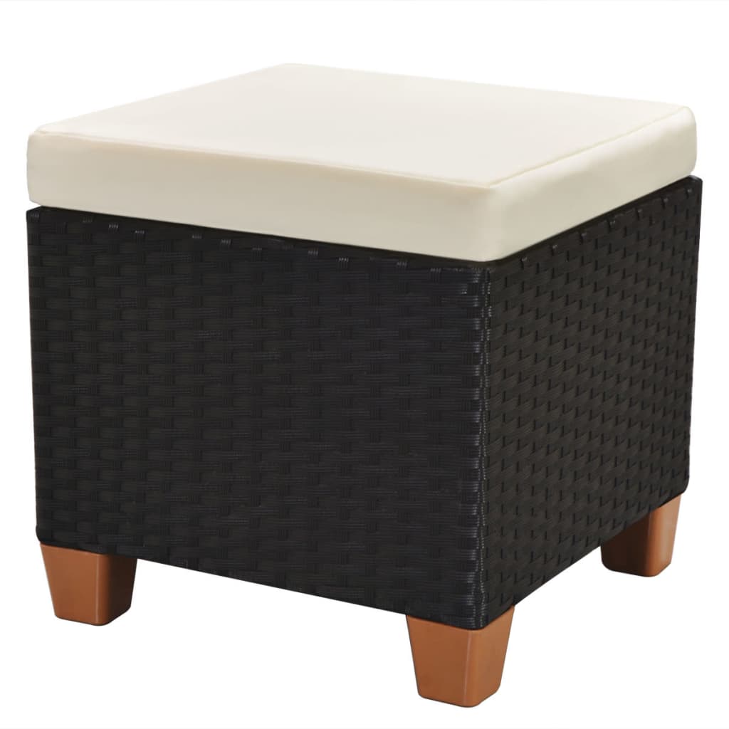 Set Divani da Giardino 7 pz con Cuscini in Polyrattan Nero | homemem39