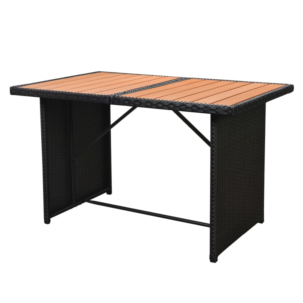 Set Divani da Giardino 7 pz con Cuscini in Polyrattan Nero | homemem39
