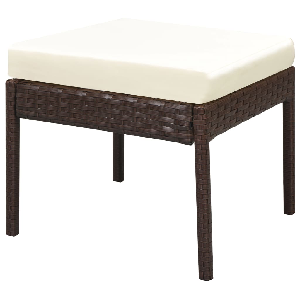 Set Divani da Giardino 6 pz con Cuscini in Polyrattan Marrone - homemem39