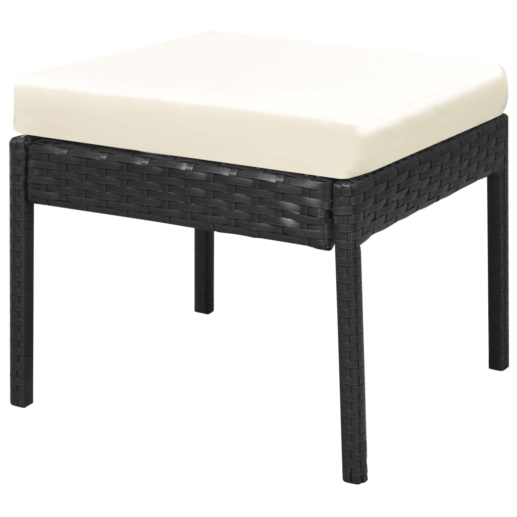 Set Divani da Giardino 6 pz con Cuscini in Polyrattan Nero - homemem39