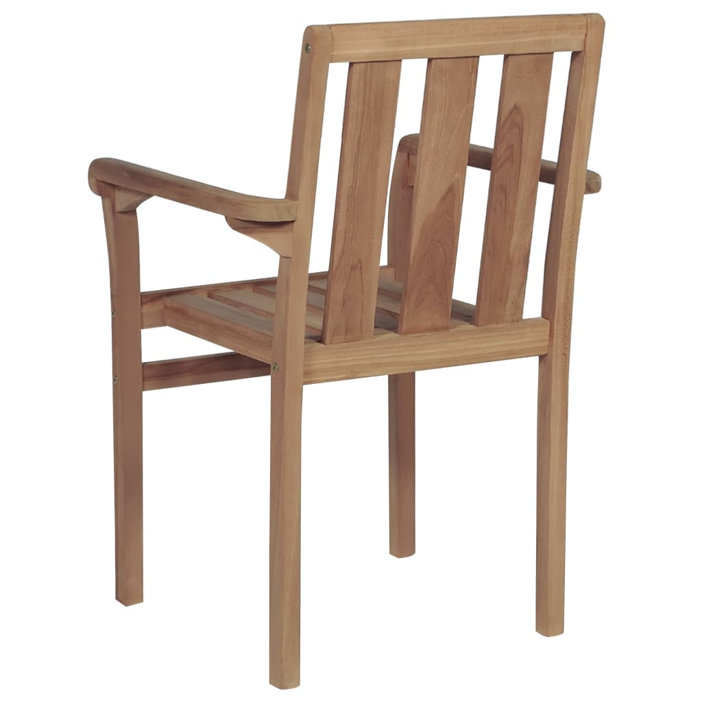 Sedie da Giardino Impilabili 2 pz in Legno Massello di Teak | homemem39
