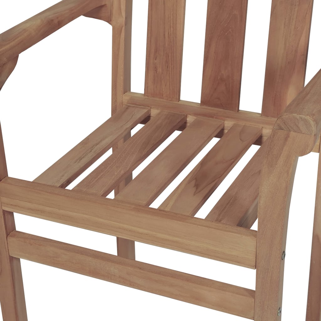 Sedie da Giardino Impilabili 2 pz in Legno Massello di Teak | homemem39