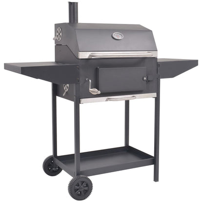 Barbecue a Carbonella con Ripiano Inferiore Nero - homemem39