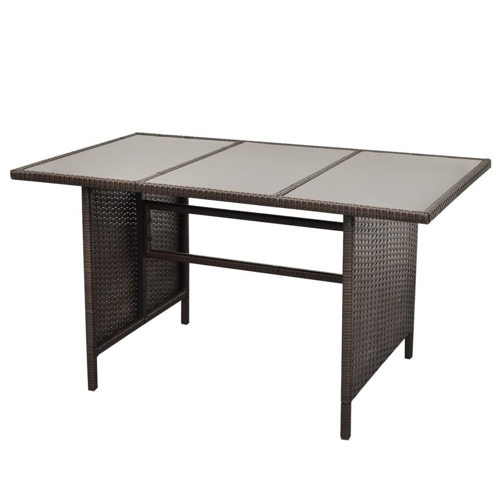 Set Divani da Giardino 4 pz con Cuscini in Polyrattan Marrone | homemem39