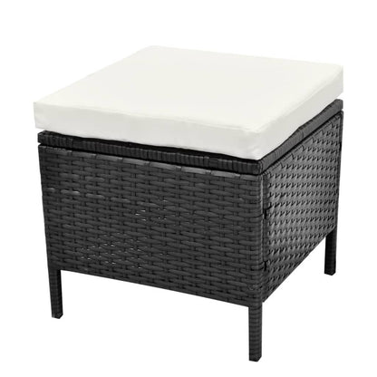 Set Divani da Giardino 4 pz con Cuscini in Polyrattan Nero | homemem39