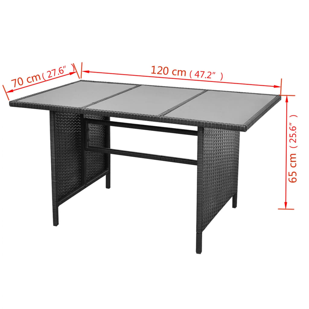 Set Divani da Giardino 4 pz con Cuscini in Polyrattan Nero | homemem39