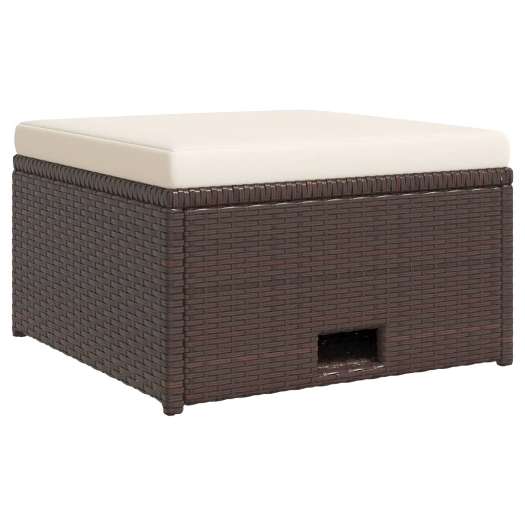 Set Divani da Giardino 4 pz con Cuscini in Polyrattan Marrone | homemem39