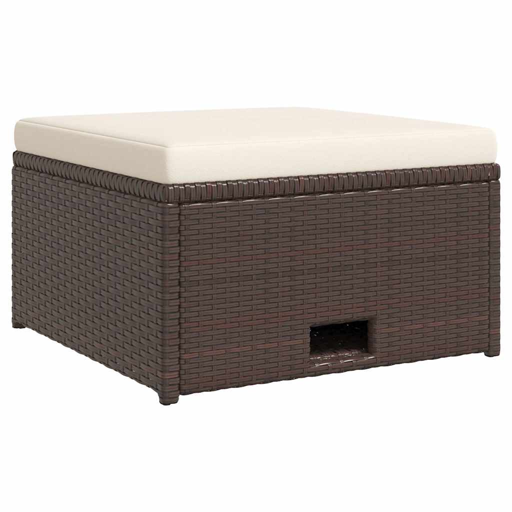Set Divani da Giardino 4 pz con Cuscini in Polyrattan Marrone