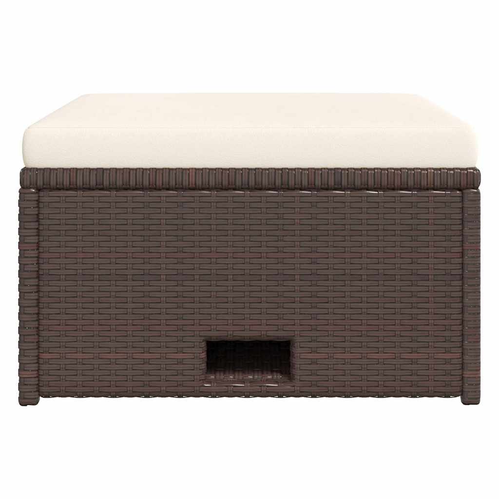 Set Divani da Giardino 4 pz con Cuscini in Polyrattan Marrone