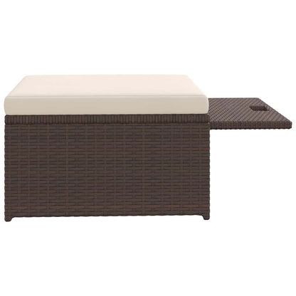 Set Divani da Giardino 4 pz con Cuscini in Polyrattan Marrone