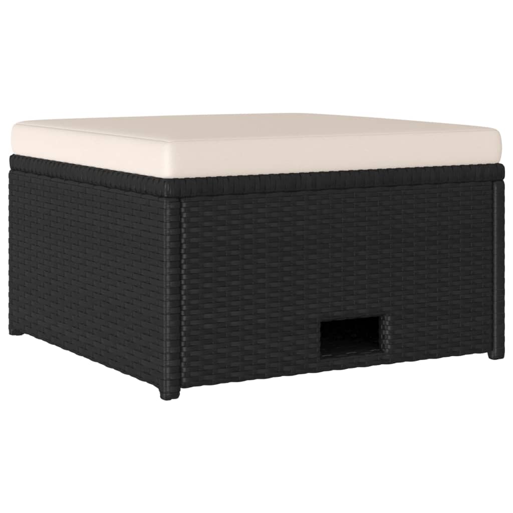 Set Divani da Giardino 4 pz con Cuscini in Polyrattan Nero - homemem39