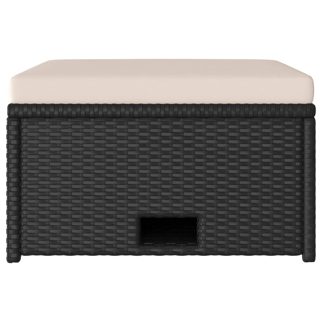 Set Divani da Giardino 4 pz con Cuscini in Polyrattan Nero - homemem39