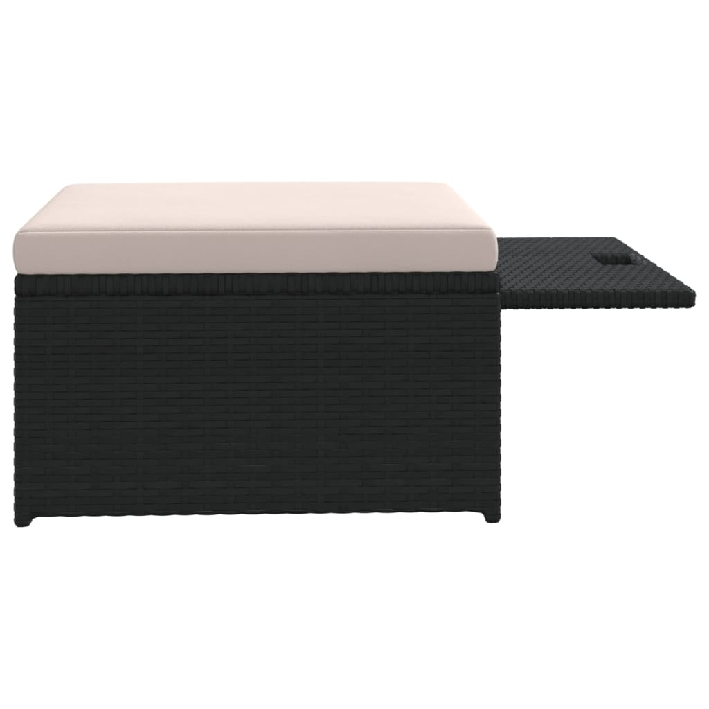 Set Divani da Giardino 4 pz con Cuscini in Polyrattan Nero - homemem39