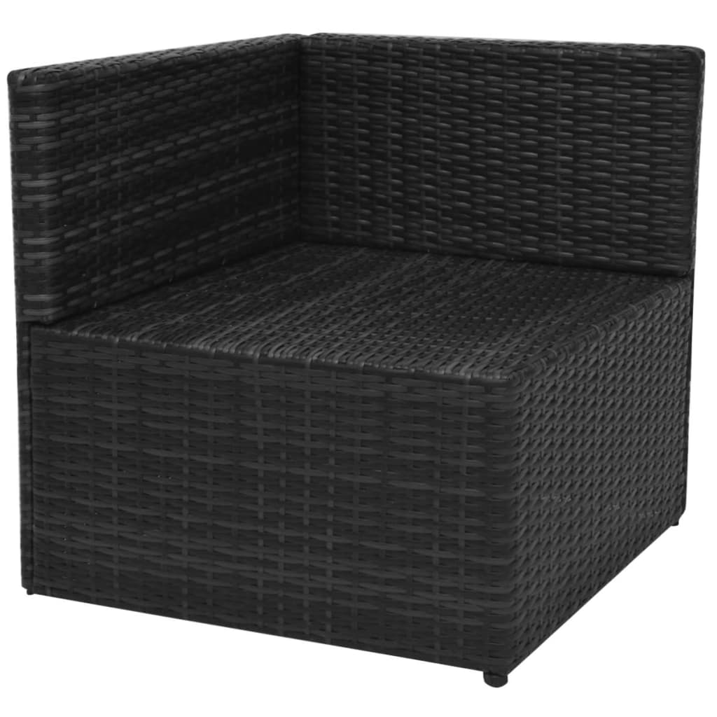 Set Divani da Giardino 5 pz con Cuscini in Polyrattan Nero | homemem39