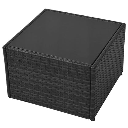 Set Divani da Giardino 5 pz con Cuscini in Polyrattan Nero | homemem39
