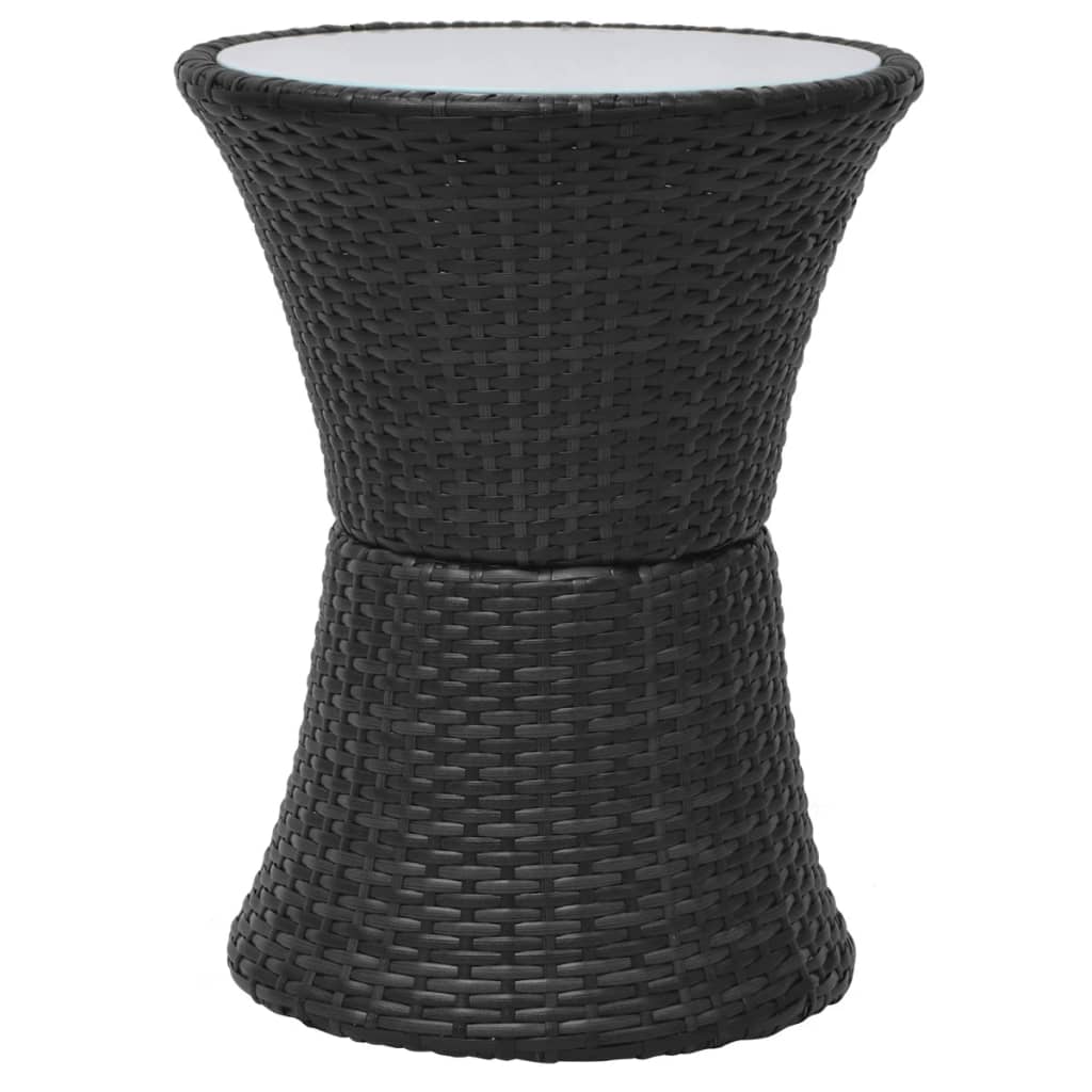 Set da Bistrot 3 pz con Cuscini in Polyrattan Nero | homemem39