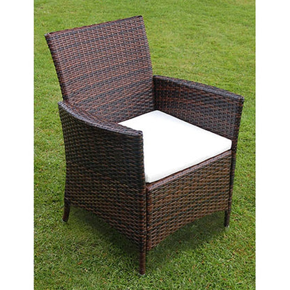 Set da Pranzo da Giardino 9 pz con Cuscini Polyrattan Marrone | homemem39