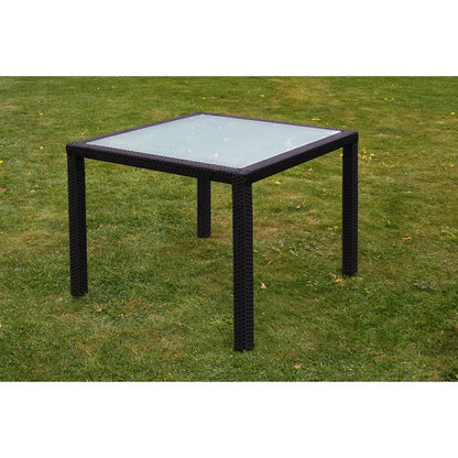 Set da Pranzo da Giardino 5 pz con Cuscini in Polyrattan Nero - homemem39