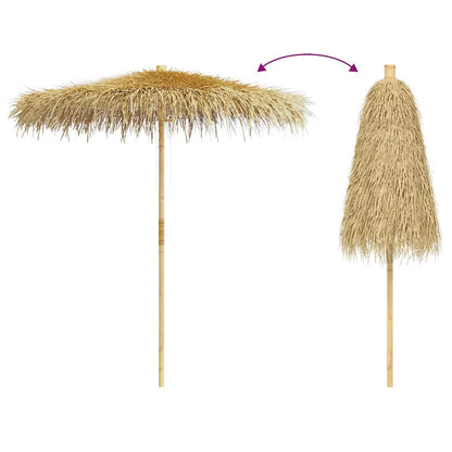 Parasole in Bambù con Copertura con Foglie di Banana 210 cm - homemem39