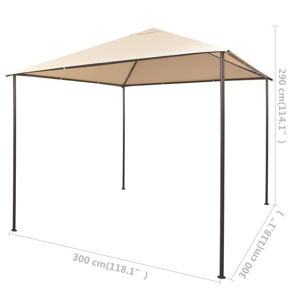 Gazebo Padiglione Tenda Tettoia 3x3 m Acciaio Beige - homemem39