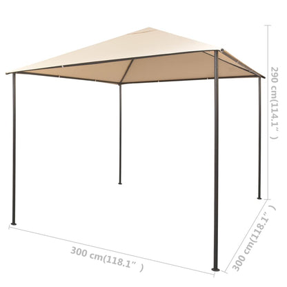 Gazebo Padiglione Tenda Tettoia 3x3 m Acciaio Beige - homemem39
