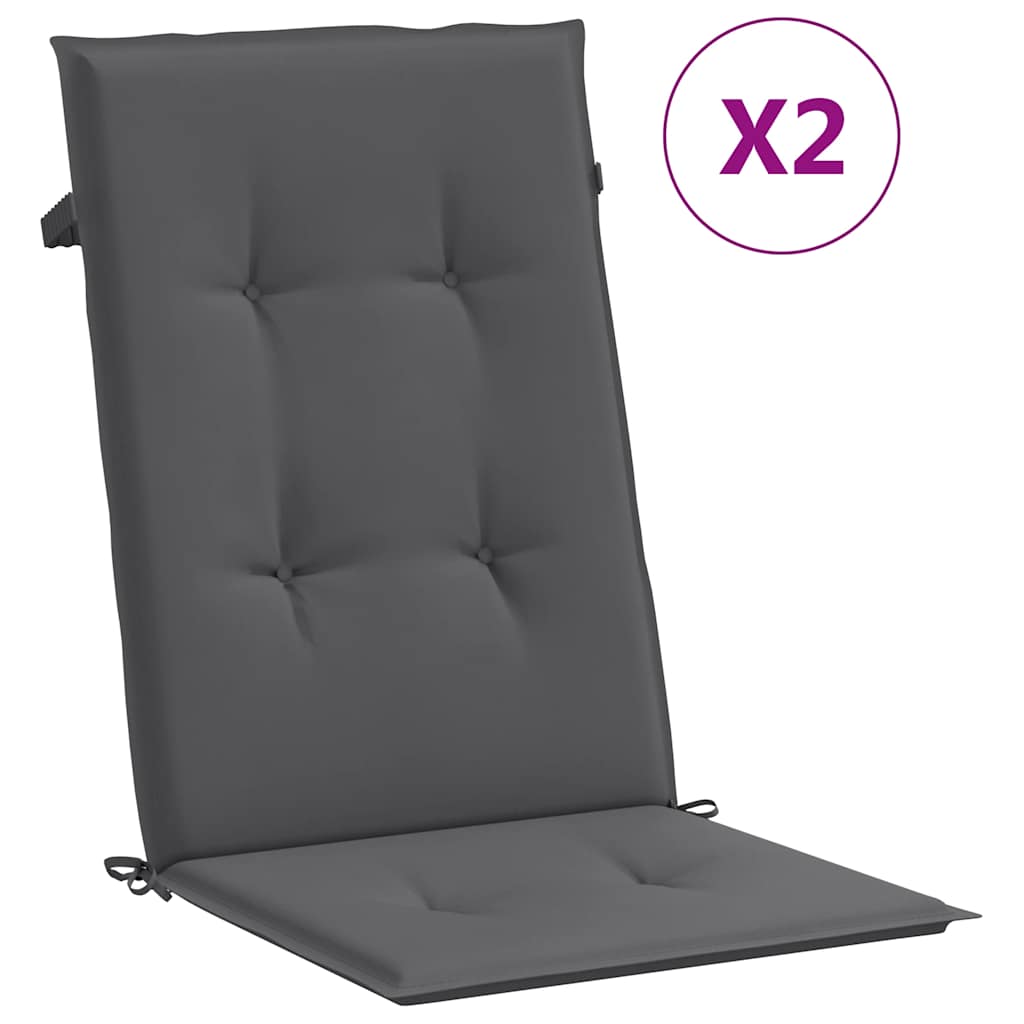 Cuscini per Sedie 2 pz Antracite 120x50x2 cm in Tessuto