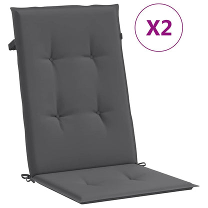 Cuscini per Sedie 2 pz Antracite 120x50x2 cm in Tessuto
