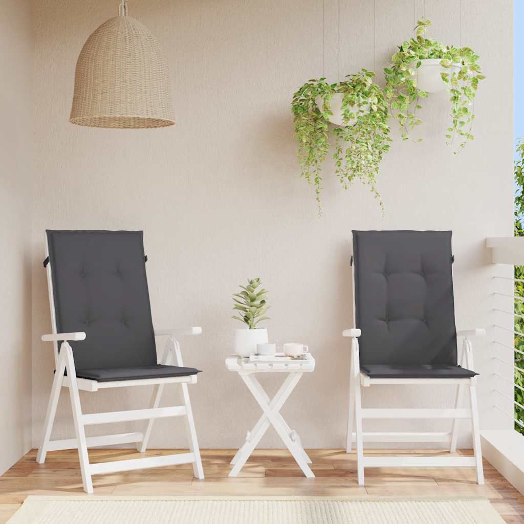 Cuscini per Sedie 2 pz Antracite 120x50x2 cm in Tessuto