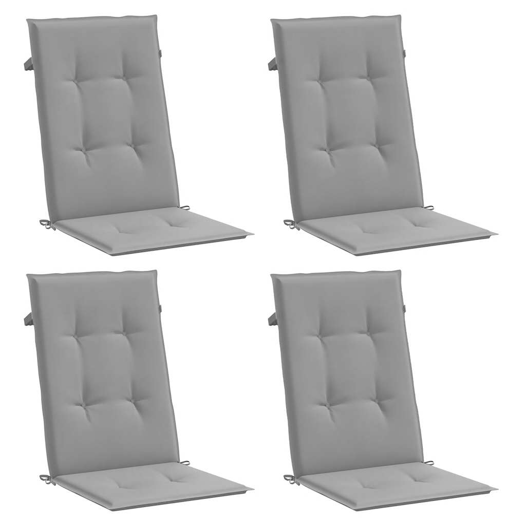 Cuscini per Sedie 4 pz Grigi 120x50x3 cm in Tessuto