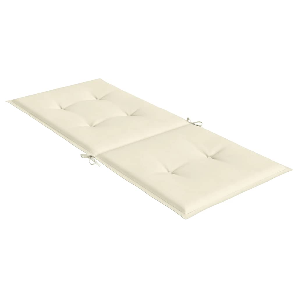 Cuscini per Sedie 2 pz Crema 120x50x3 cm in Tessuto