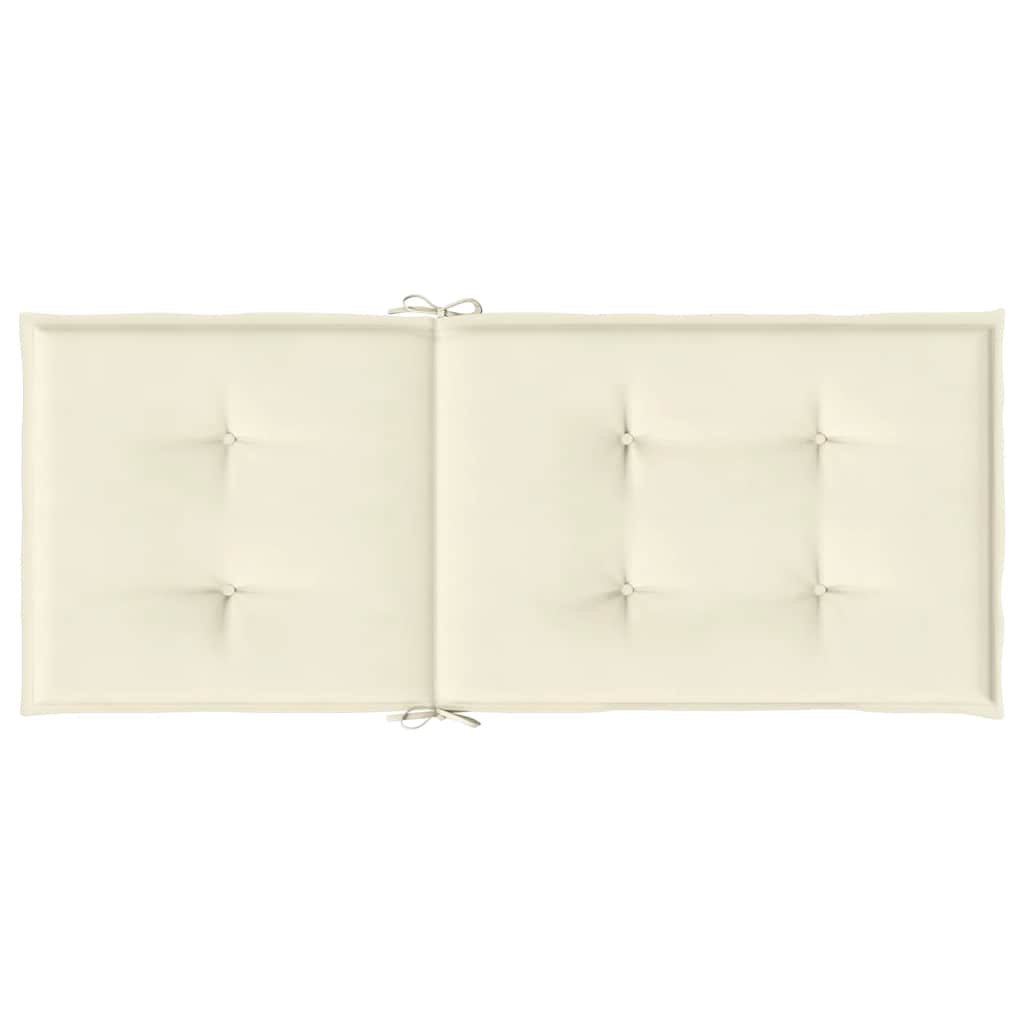 Cuscini per Sedie 2 pz Crema 120x50x3 cm in Tessuto