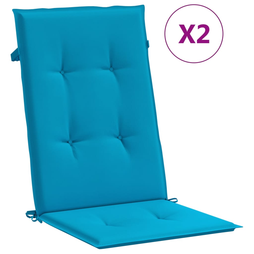 Cuscini per Sedie 2 pz Blu 120x50x3 cm in Tessuto - homemem39