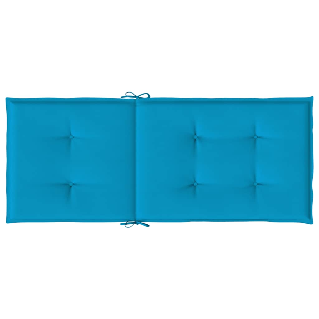 Cuscini per Sedie 2 pz Blu 120x50x3 cm in Tessuto
