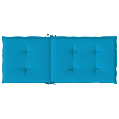 Cuscini per Sedie 4 pz Blu 120x50x3 cm in Tessuto