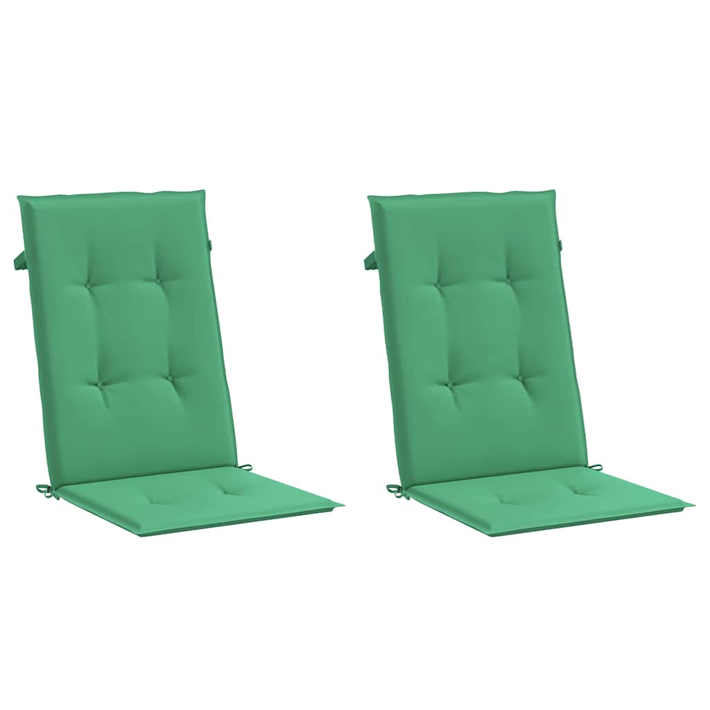 Cuscini per Sedie 2 pz Verdi 120x50x3 cm in Tessuto