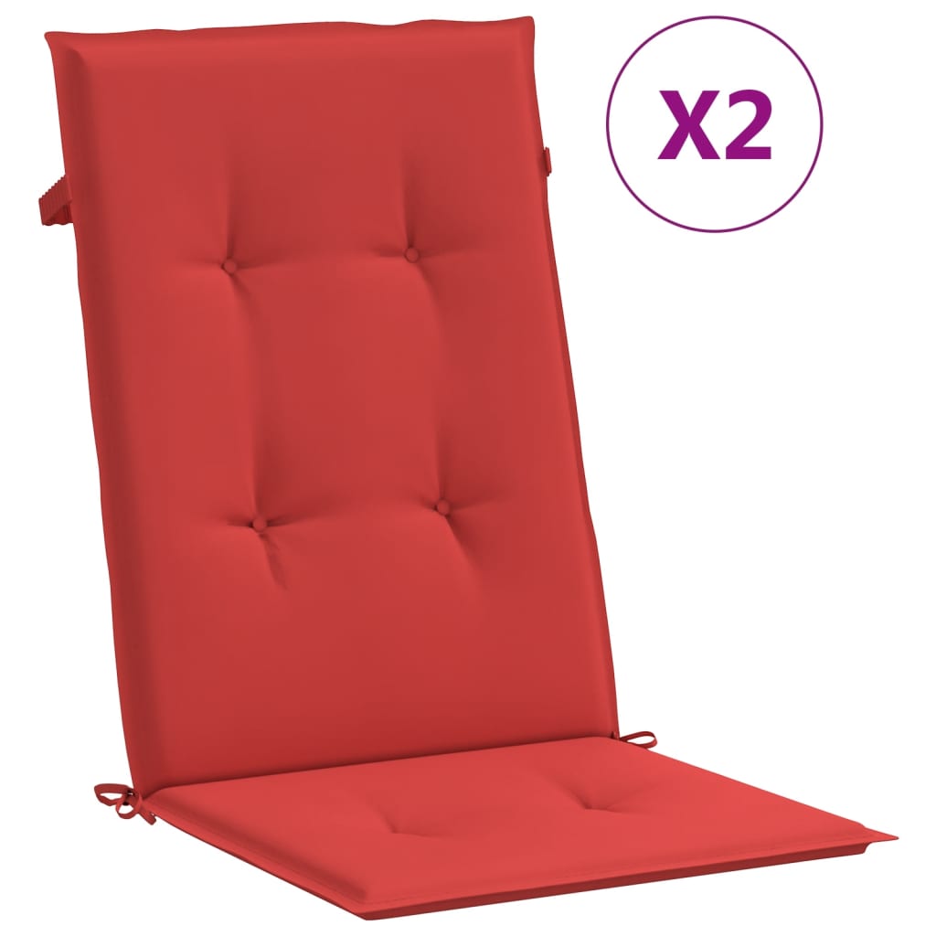 Cuscini per Sedie 2 pz Rossi 120x50x3 cm in Tessuto | homemem39