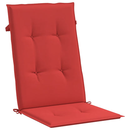 Cuscini per Sedie 4 pz Rossi 120x50x3 cm in Tessuto